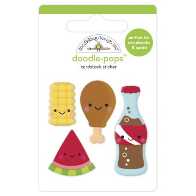 Doodlebug Bar-B-Cute Doodle-Pops Sticker - Foodie Friends